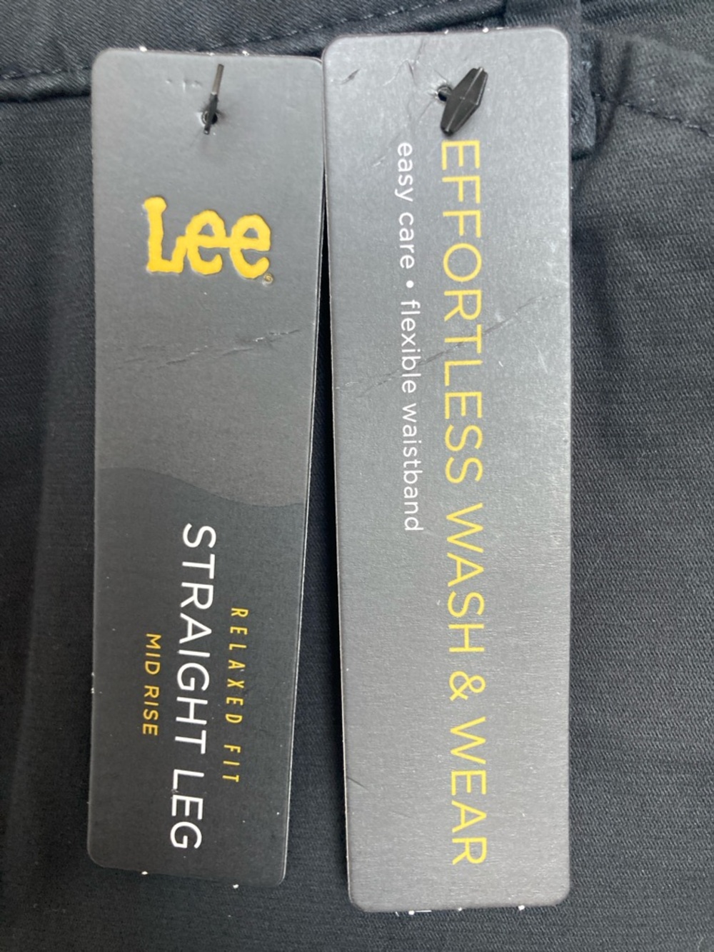 Lee midrise relaxed fit straight leg pant black effortless wash & wear 12 short - Picture 4 of 17